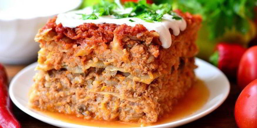 Рецепт ленивого голубца-лазаний