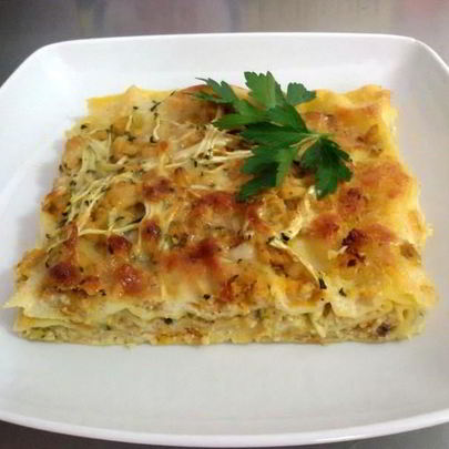 Рыбная лазанья с рыбой pescatore