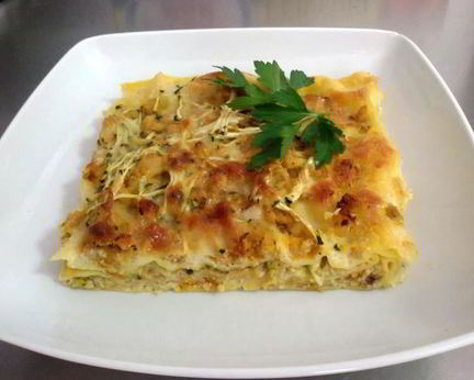 Рыбная лазанья с рыбой pescatore