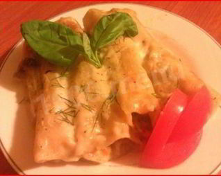 Каннелони с мясным фаршем и овощами