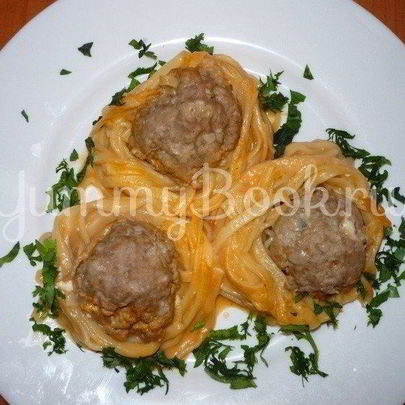 Макароны Гнезда с фаршем из мультиварки
