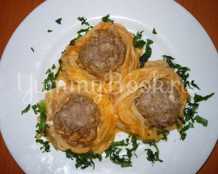Макароны Гнезда с фаршем из мультиварки