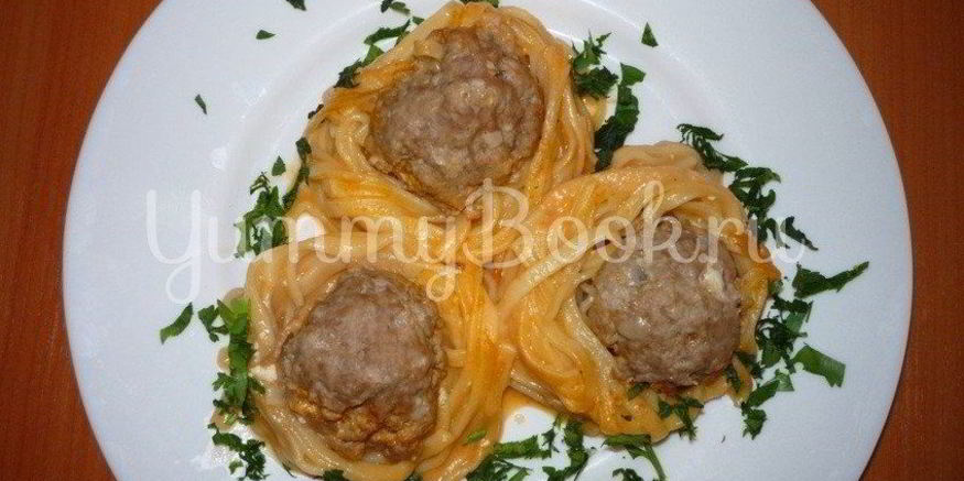 Рецепт макарон гнезда с фаршем из мультиварки