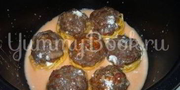 макароны гнезда с фаршем из мультиварки