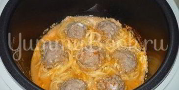 макароны гнезда с фаршем из мультиварки