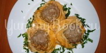 макароны гнезда с фаршем из мультиварки
