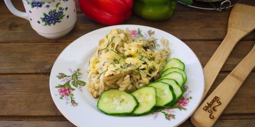 Рецепт макарон с грибами в духовке
