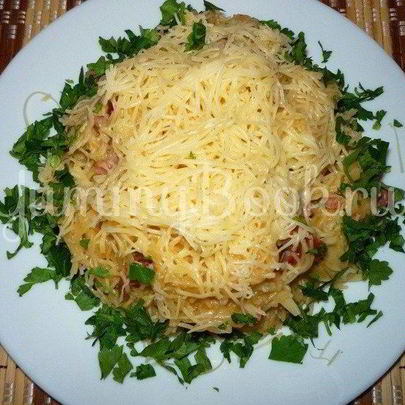 Макароны с колбасой из мультиварки