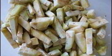 макароны с курицей и баклажанами