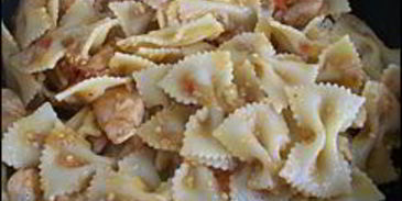 макароны с курицей и баклажанами