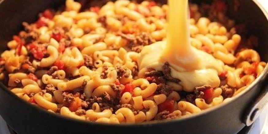 Рецепт макарон с сырно-мясным соусом