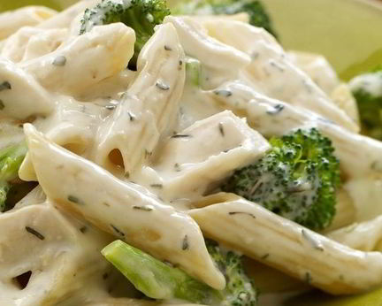 Паста с брокколи в сливочном соусе