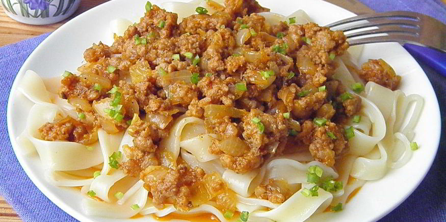 Рецепт пасты с фаршем и томатной пастой