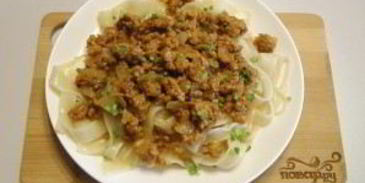 паста с фаршем и томатной пастой