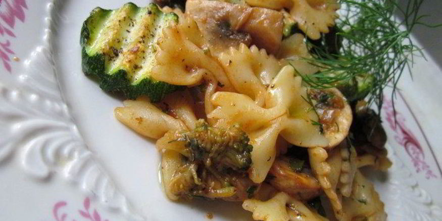 Рецепт пасты с грибами и овощами