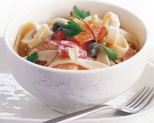 Паста с копченым лососем