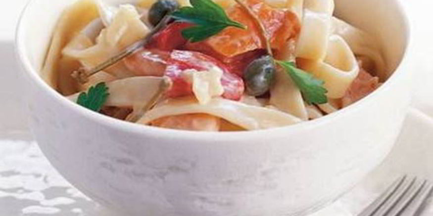 Рецепт пасты с копченым лососем