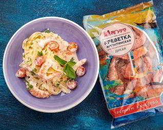 Паста с креветками и сливочным соусом