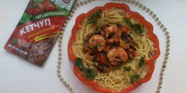 паста с креветками