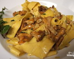 Паста с лисичками