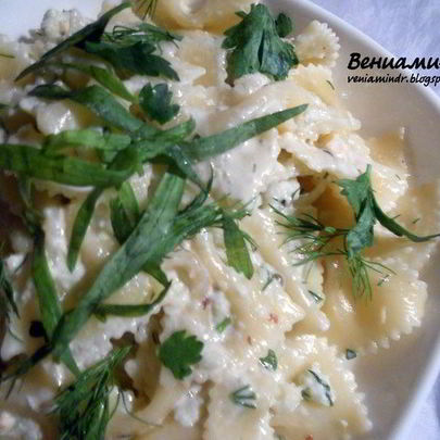 Паста с мясом криля и маскарпоне