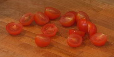 паста с помидорами черри и красным песто