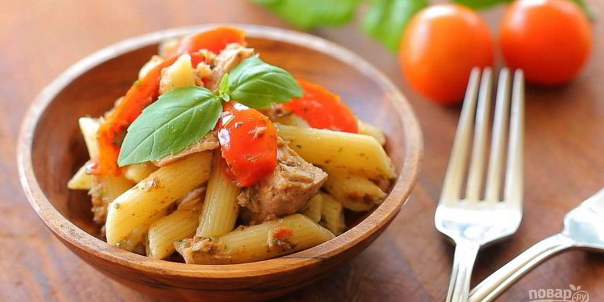 Рецепт пасты с тунцом и помидорами