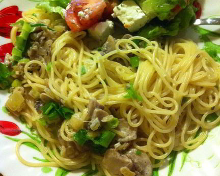 Паста в сливочно-грибном соусе