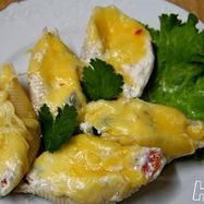 Рецепт Ракушек, фаршированных фетой и оливками