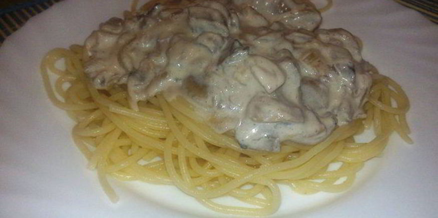 Рецепт спагетти с куриными грудками