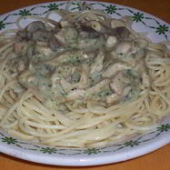 Рецепт Спагетти с курочкой в изумрудном соусе