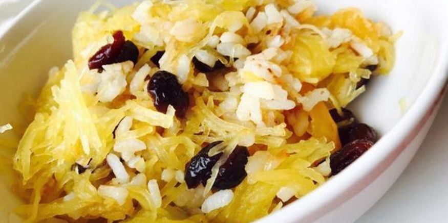 Рецепт спагетти-тыквы запеченая с рисом и сухофруктами