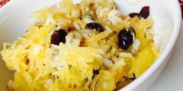 спагетти-тыква запеченая с рисом и сухофруктами
