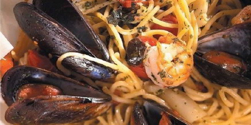 Рецепт запеченных спагетти с морепродуктами