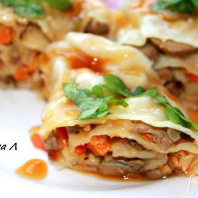 Ханум с сырно-грибной начинкой