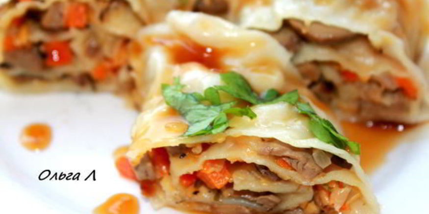 Рецепт ханума с сырно-грибной начинкой