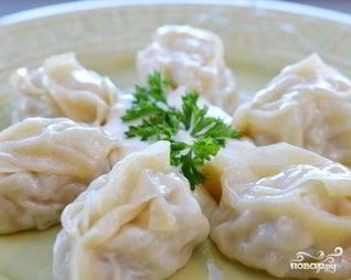 Манты с фаршем и картошкой