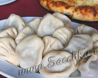 Манты с рыбой и мясом