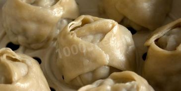 манты с рыбой и рисом