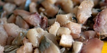 манты с рыбой и рисом