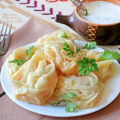 Манты с тыквой без мяса