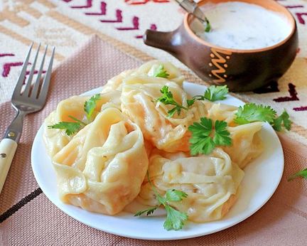 Манты с тыквой без мяса