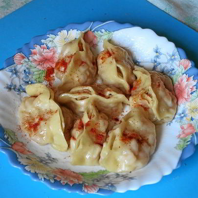 Манты с тыквой и курдючным салом