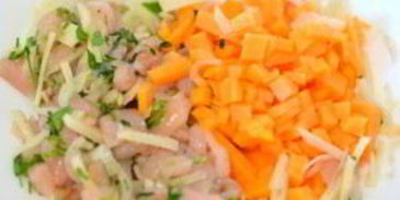 манты с тыквой и куриным фаршем