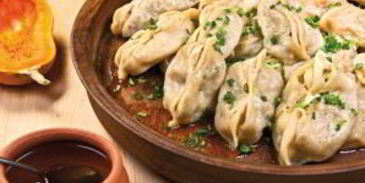 манты с тыквой и куриным фаршем