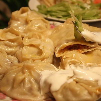 Манты с тыквой и курицей