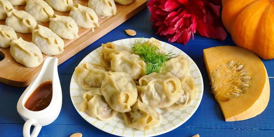 Рецепт мантов с тыквой и мясом