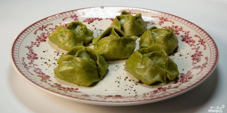 Рецепт мантов с зеленью