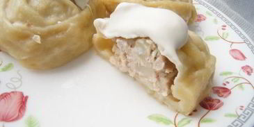 манты со свининой и картофелем