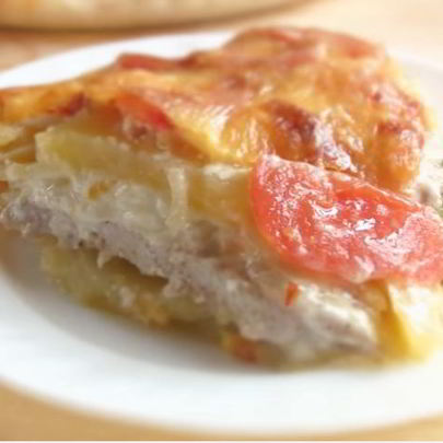 Картофель с мясом по-французски